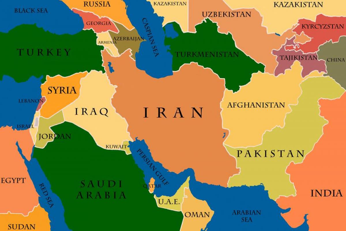 karta över doha och qatar mellanöstern