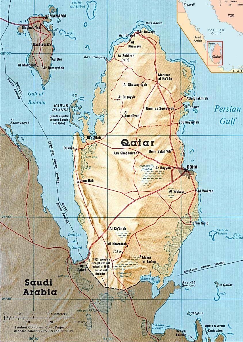 Karta över öarna qatar