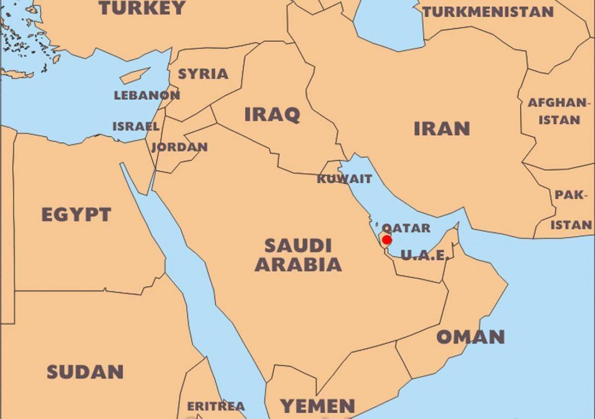 världskarta qatar läge