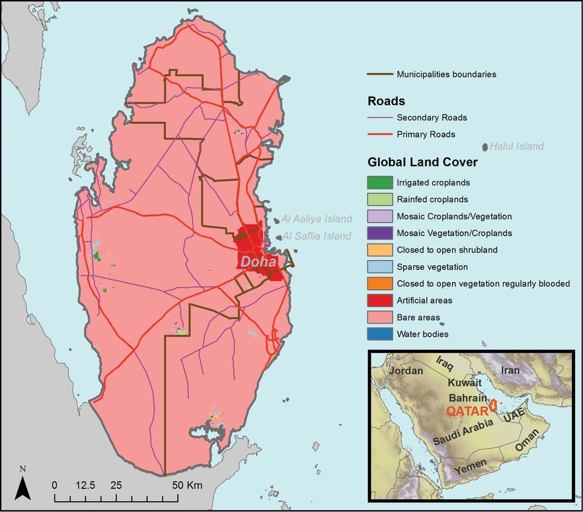 Karta över qatar klimat