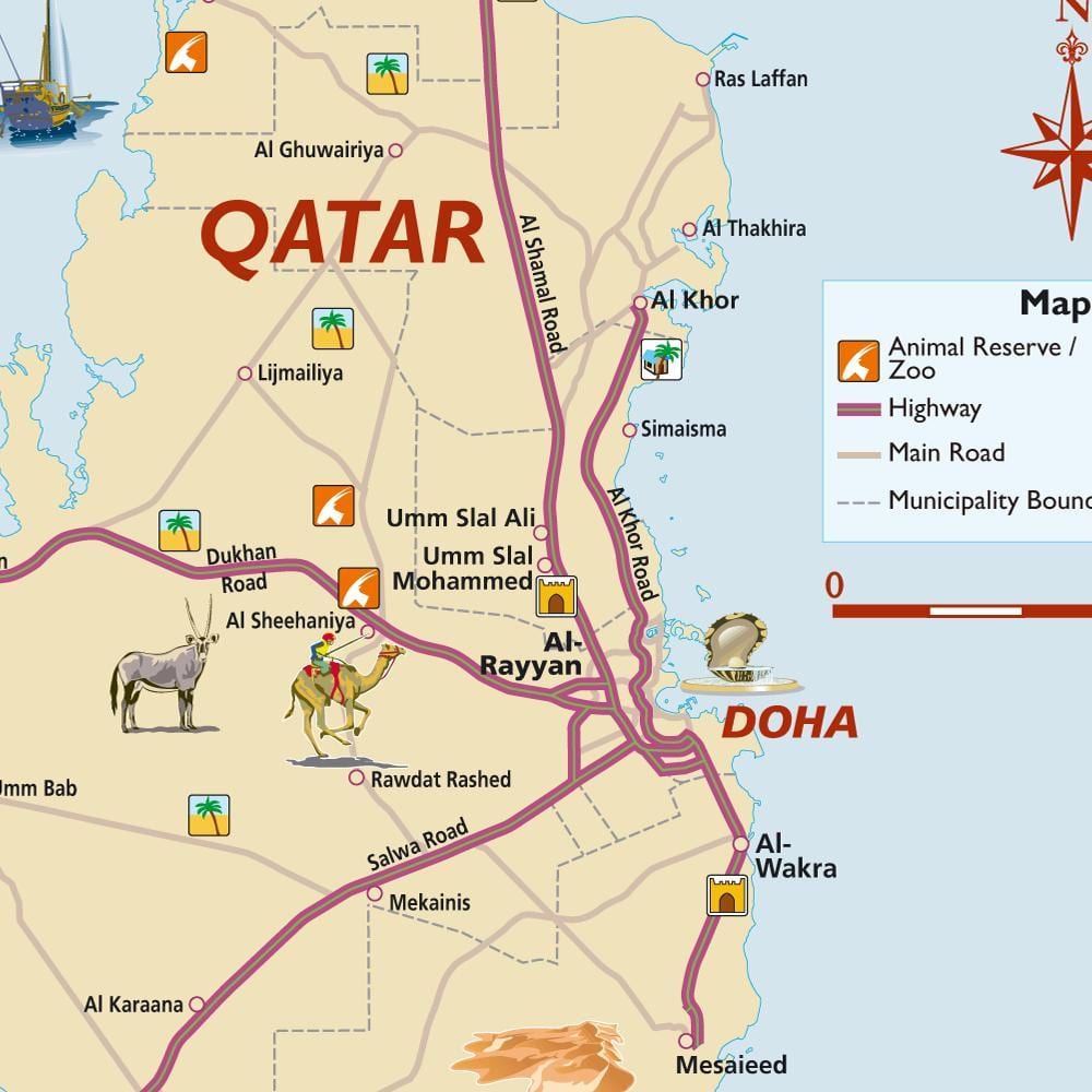Karta över qatar turist