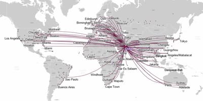 Qatar airways karta rutt