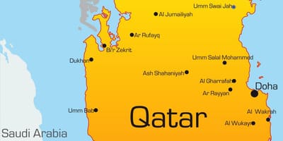 Karta över huvudstaden i qatar 