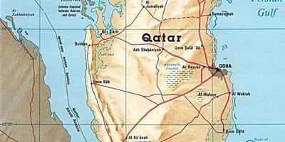 Karta över öarna qatar 