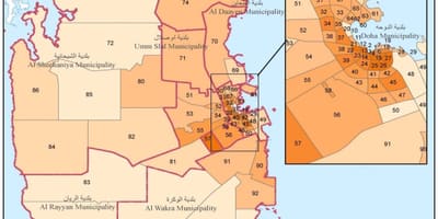 Karta över befolkningen i qatar