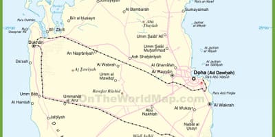 Karta över qatar detaljerad