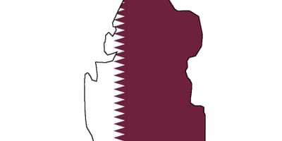 Karta över qatar flagga