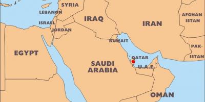 Världskarta qatar läge