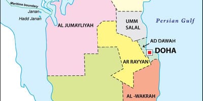 Karta över regionen qatar