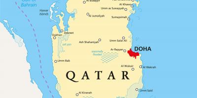 Qatar karta med städer