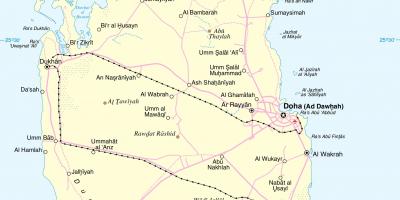 Qatar väg på karta